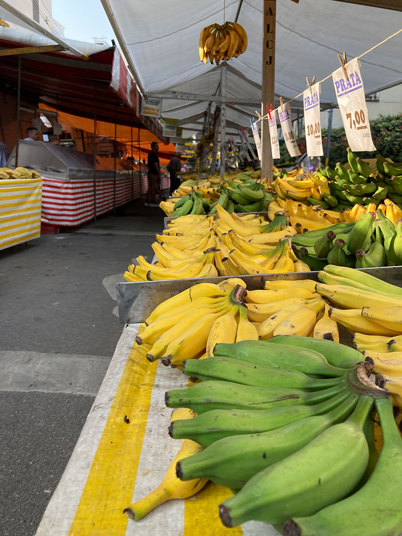 The banana booth at the Thursday market on Rua Antônio Bicudo spanned half a block! There wasn’t time to try them all.