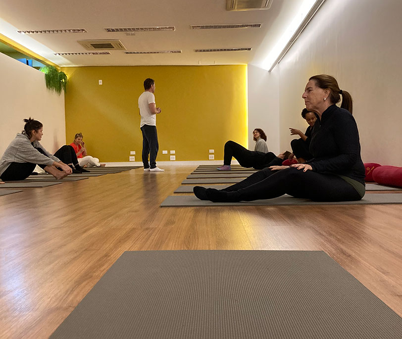 The view from my mat, waiting for class to begin at Kaiut Yoga SP.